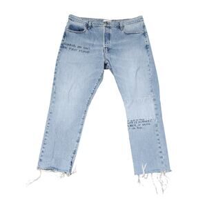 FRAME Le Slouch Jean In Caspian Size 32 Relaxed Fit Button Fly Cropped Straight‎